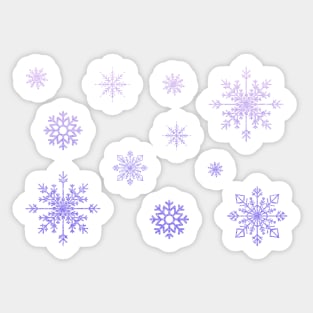 Purple Ombre Faux Glitter Snowflakes Sticker